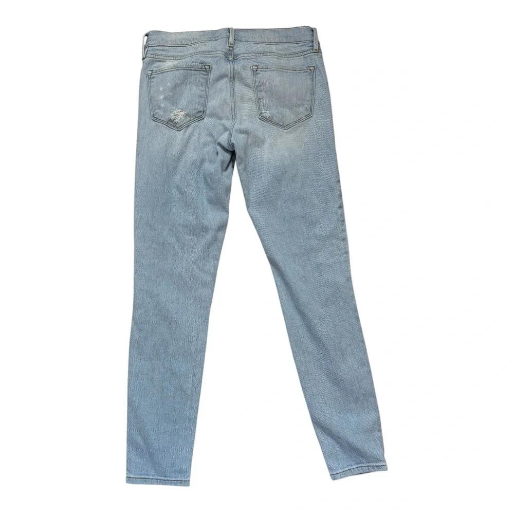 Frame Le Skinny De Jeanne Light Blue Distressed Women's Jeans Size 29 - Picture 3 of 9